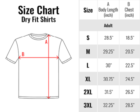 Dry Fit Sizing