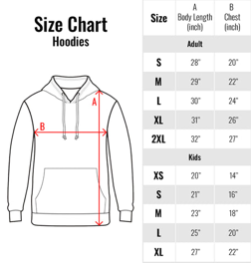 hoodie size chart
