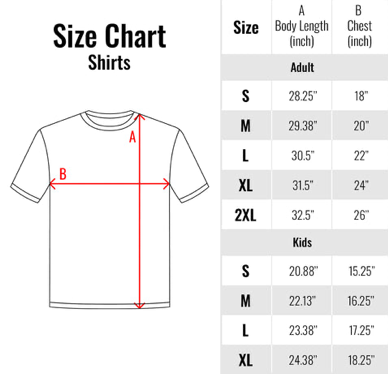 kids shirt sizes